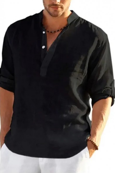 Мъжка риза RENFILDO BLACK, Цвят: черен, IVET.BG - Твоят онлайн бутик.
