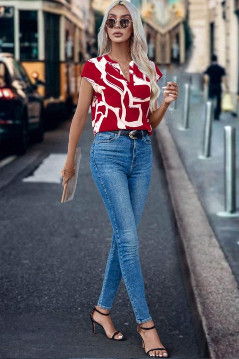 Дамска блуза GREFILDA RED, Цвят: червен, IVET.BG - Твоят онлайн бутик.