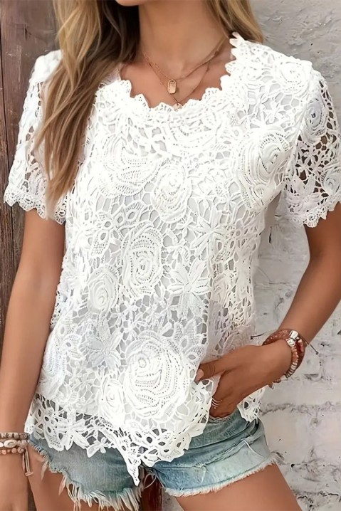 Дамска блуза KROELA WHITE, Цвят: бял, IVET.BG - Твоят онлайн бутик.