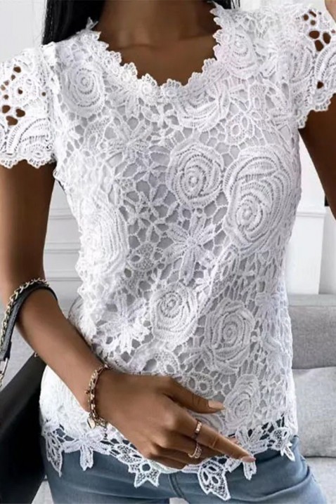 Дамска блуза KROELA WHITE, Цвят: бял, IVET.BG - Твоят онлайн бутик.