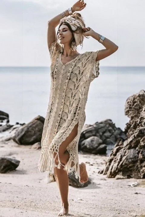 Плажна рокля ZEFRIOJA, Цвят: беж, IVET.BG - Твоят онлайн бутик.