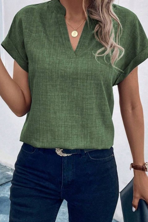 Дамска блуза VOELINA GREEN, Цвят: зелен, IVET.BG - Твоят онлайн бутик.