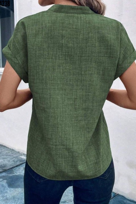 Дамска блуза VOELINA GREEN, Цвят: зелен, IVET.BG - Твоят онлайн бутик.