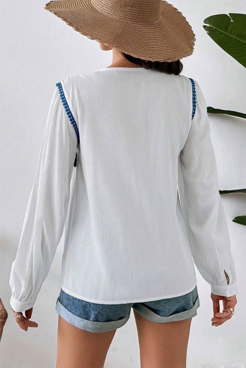 Дамска риза REMOELFA, Цвят: бял, IVET.BG - Твоят онлайн бутик.