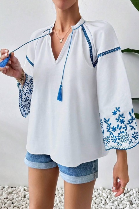 Дамска блуза ELFINSA, Цвят: бял, IVET.BG - Твоят онлайн бутик.
