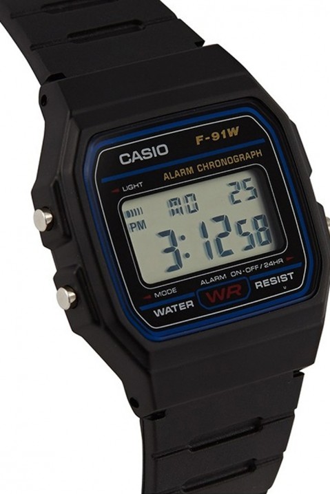 Мъжки часовник CASIO F-91W-1YEG, Цвят: черен, IVET.BG - Твоят онлайн бутик.