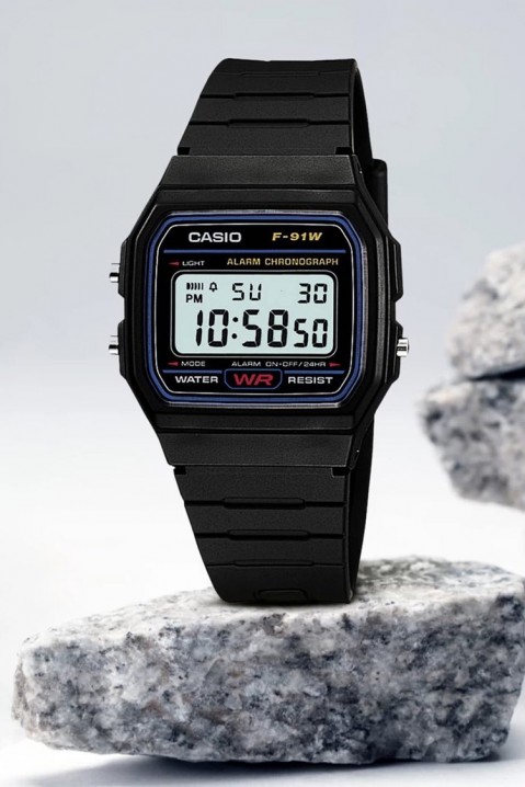 Мъжки часовник CASIO F-91W-1YEG, Цвят: черен, IVET.BG - Твоят онлайн бутик.