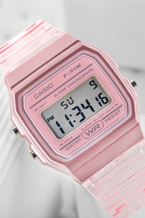 Детски часовник Casio F-91WS-4DF, Цвят: розов, IVET.BG - Твоят онлайн бутик.