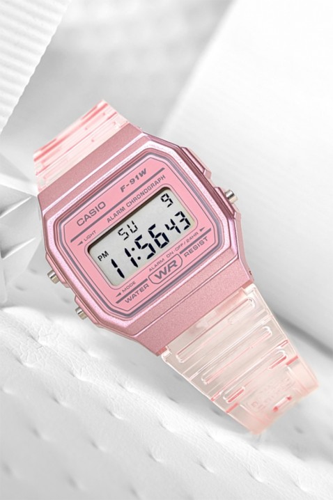 Детски часовник Casio F-91WS-4DF, Цвят: розов, IVET.BG - Твоят онлайн бутик.