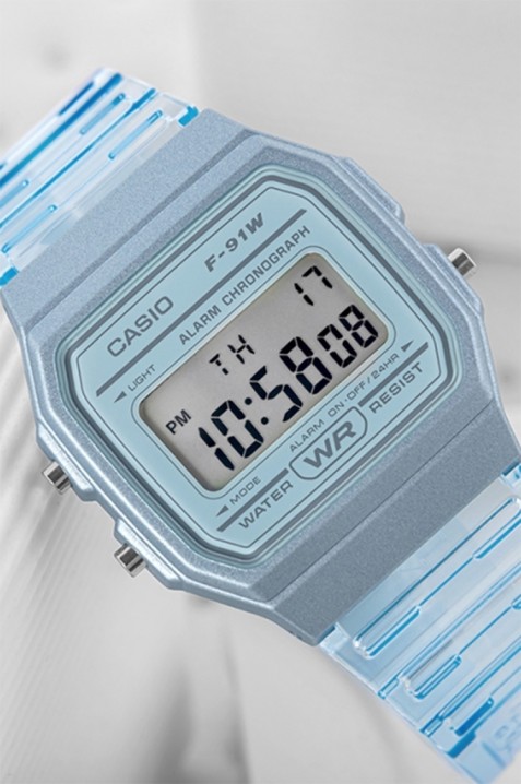 Детски часовник Casio F-91WS-2DF, Цвят: син, IVET.BG - Твоят онлайн бутик.