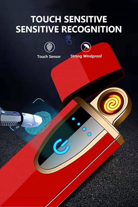 Двустранна USB TOUCH запалка MOLBI RED, Цвят: червен, IVET.BG - Твоят онлайн бутик.